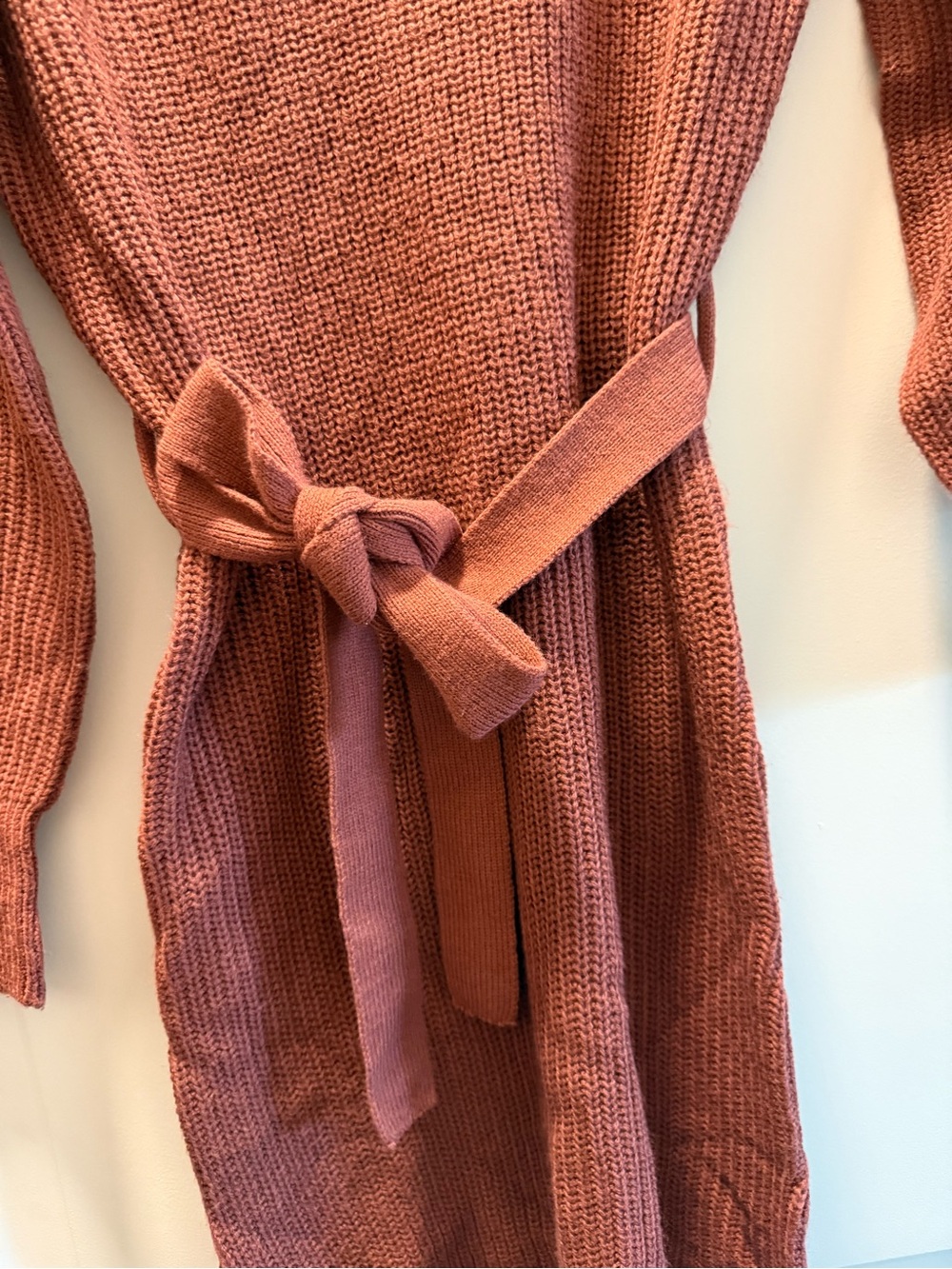 Knit Belted Sweater Dress - Picture 3 of 4
